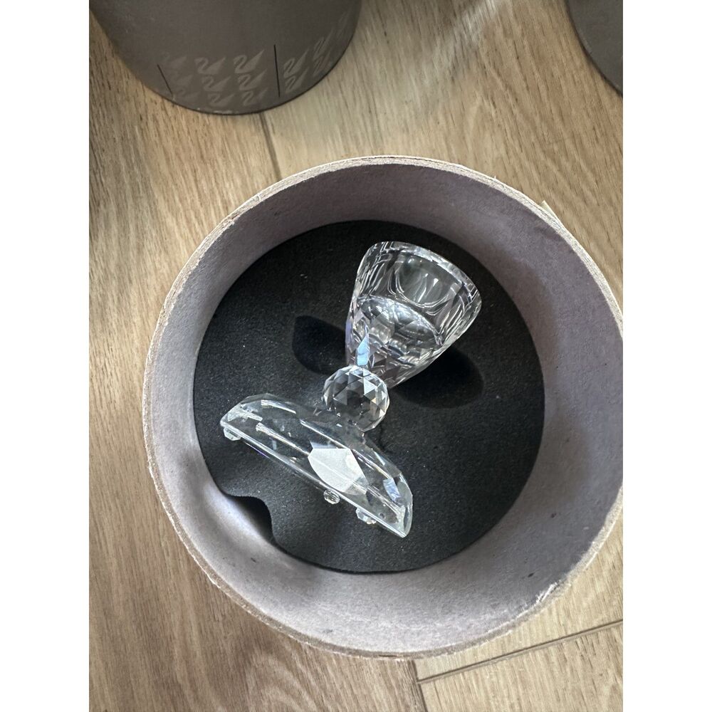 Swarovski Crystal Candlestick Holder Goblet 7600 Retired With Box 2.5in